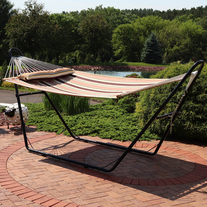Arlmont & Co. Harrington Double Spreader Bar Hammock with Stand